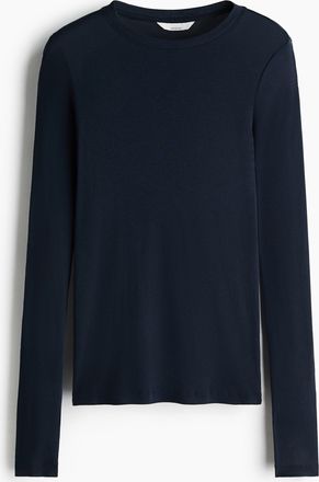 H&M Jerseyshirt aus Pima-Baumwolle - Marineblau