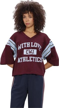Catwalk Junkie Sporty Grafische Trui met Korte Mouwen - Dames - Sweatshirts - Rood - L - Hoodies & sweatvesten