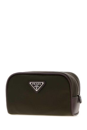 Prada Mens Olive Green Fabric Beauty Case Mimetico Perfumes