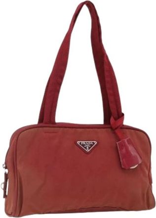 Prada Pre-owned Vintage Nylon Tote Bag - Dames - Vintage Handtas - Rood - ONE Size - Nylon - Vintage