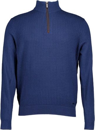 Bugatti Blauwe Coltruis - Heren - Coltruien - Blauw - 2XL - Katoen - Truien & Vesten