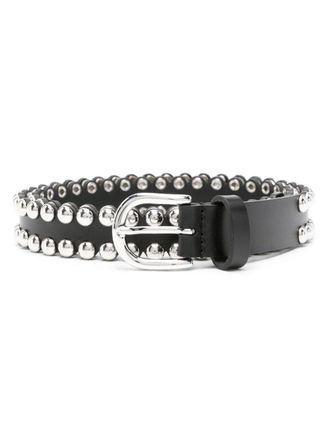 Isabel Marant Zap leren riem met studs - Zwart