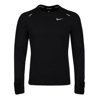 Nike Sphere Dri-Fit Running Exercise Round Long Sleeve T-Shirt Mens Black CU6084-010