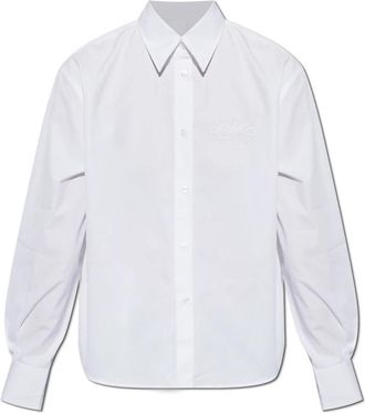 Off-white Shirt met geborduurd logo - Dames - Overhemden - Wit - M - Katoen - Overhemden