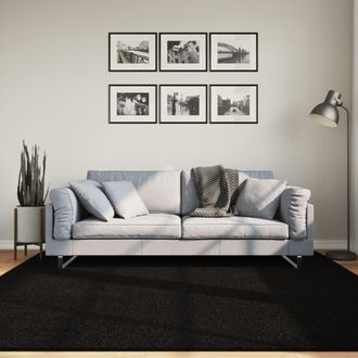 vidaXL Vidaxl - Alfombra De Pelo Corto Suave Lavable Huarte Negro 200x200 Cm
