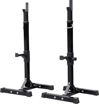 Yaheetech Coppia Rastrelliere Porta Bilancieri Supporti per Bilanciere Max 250 kg Squat in Acciaio Altezza Regolabile 2 Pezzi - Yaheetech