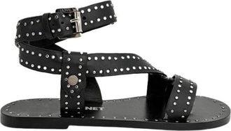 Janet & Janet Schoenen, Dames, Zwart, 36 EU, Leer, Lily Sandal