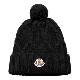 Moncler Beanie - Dames - Hoeden - Zwart - ONE Size - Wol - Accessoires