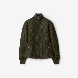Burberry Micro Check-stitch Nylon Wakerley Jacket, Size: XXL