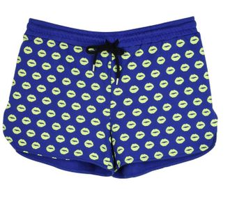 Markus Lupfer Blue Lip Print Shorts Size L