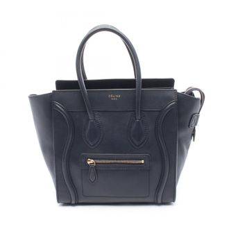 Celine Navy Leather Handbag Tote Bag (Pre-Owned)