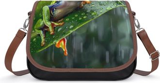 Generic Tree Frog on A Rainy Tree Crossbody Bags for Women Shoulder Messenger Bag Purse Handbags