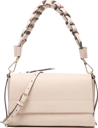 Coccinelle Borsa a spalla in pelle con manico intrecciato - Toni neutri