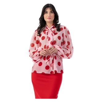 Kocca Blouses, female, Pink, Size: XS Stylish loose fit spotted blouse
