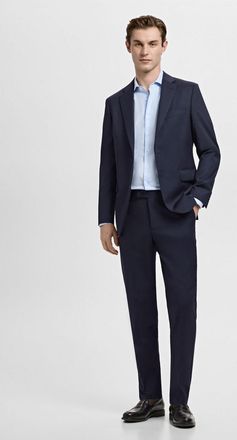 Mango Camicia completo slim-fit twill microstampa celeste - Uomo - XXL - MANGO MAN