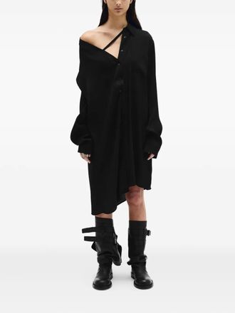 Ann Demeulemeester Halina drop-shoulder shirt dress - women - Acetate/Silk - 36 - Black