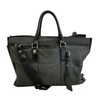 Hunting World Black Canvas Briefcase Shoulder Bag (Pre-Owned)