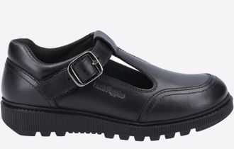 Hush Puppies Womens Kerry Leather Junior Senior Girls - Black - Size UK 5