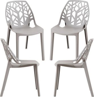 Regalos Miguel Regalos Miguel - Packs Sillas - Pack 4 Sillas Hissar Polipropileno - Gris claro
