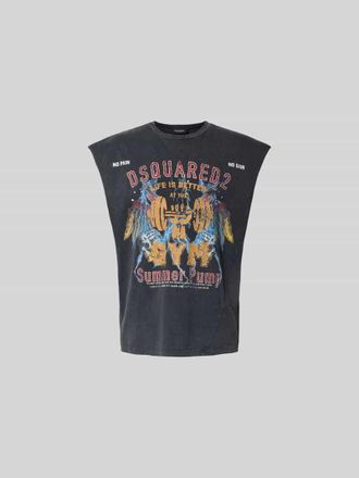Dsquared2 Top aus reiner Baumwolle in Anthrazit, Gr&ouml;&szlig;e XL