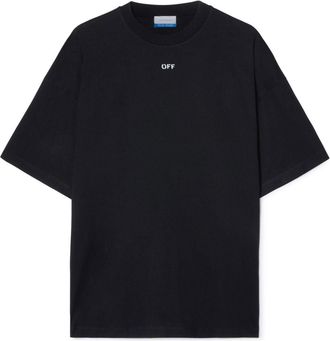 Off-white logo-print cotton T-shirt - men - Cotton - S - Black