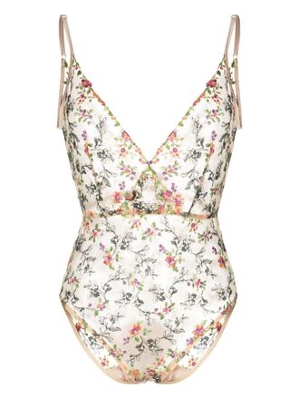 Gilda & Pearl Body con ricamo - Marrone