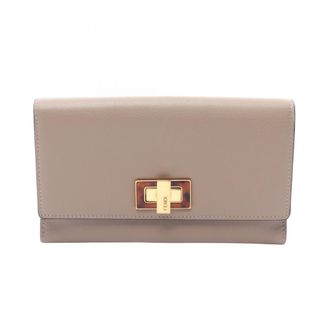 Fendi Beige Leather Long Wallet (Bi-Fold) (Pre-Owned)
