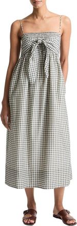 Vince Tie Smocked Silk-Blend Cami Dress