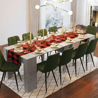 Dmora Dmora Mesa De Comedor Moderna, Consola Extensible Hasta 10 Asientos, Medidas 90 X 51 X 77 Cm (hasta 237 Con Extensiones), Gris - Color Cemento