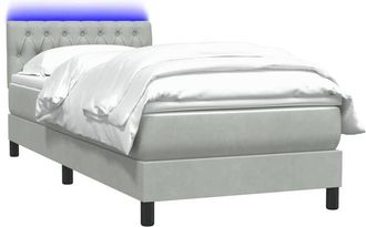 vidaXL Vidaxl Cama Box Spring Con Colch&oacute;n Terciopelo Gris Claro 90x210 Cm