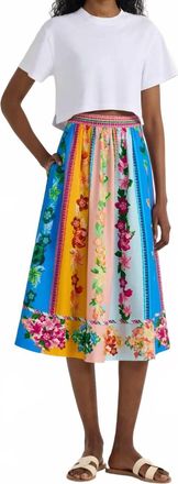 Saloni Pia Midi Skirt In Bellis Rainbow