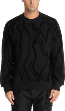 Versace Jeans Couture Sweatshirts, male, Black, Size: L Abstract Logo Sweatshirt