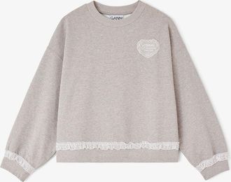 Ganni Grey Sweatshirt in Isoli - Size XS Organic Cotton
