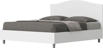 ITYhome Letto Matrimoniale Rivestito In Similpelle - Grace - Colore: Bianco - Tipologia Letto: Con Rete E Contenitore - Dimensione Rete: 160x200