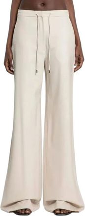 Max Mara Broeken, Dames, Beige, M, Wol, Stretch Wool Twill Broeken