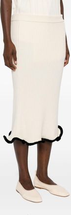 Jil Sander Asymmetric Midi Skirt - Womens - Viscose/Polyamide/Virgin Wool