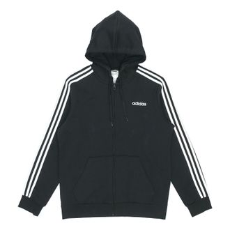 adidas 3-Stripes Fleece Hoodie Black DQ3101