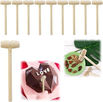 OEM 10 Martillos De Madera, Martillos Para Mariscos, Martillos De Juguete, C&aacute;scaras De Langosta, Nueces Y Caparazones De Cangrejo (14 X 4,2 Cm)