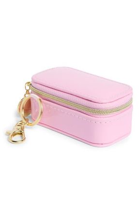 Nordstrom Mini Travel Jewelry Case Key Chain in Pink Vinyl at Nordstrom