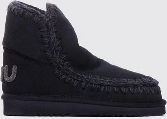 Mou Eskimo Sheepskin Ankle Boots with Embroidery and Glitter Logo Back