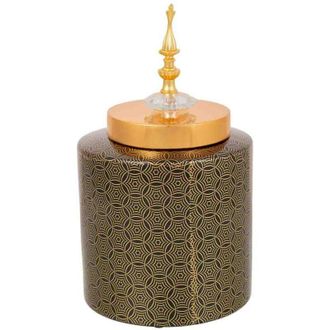 Wanderlust Deco Wanderlust Deco - Jarron De Ceramica Negro, D18x31h Cm