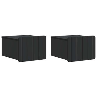 vidaXL Mesita De Noche De Pared 2 Pcs Negro 33 X 34,5 X 24 Cm Vidaxl