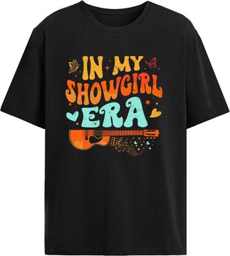 Generic in My Showgirl Era t Shirts Womens Graphic T-Shirt (UK, Alpha, S, Regular, Regular, Black)