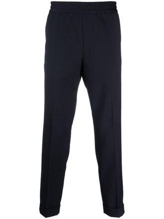 Filippa K Terry cropped tapered trousers - men - Polyester/Spandex/Elastane/Wool - 52 - Blue
