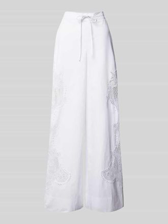 Essentiel Wide Leg Hose mit Spitzenbesatz Modell Hace in Weiss, Gr&ouml;&szlig;e 36