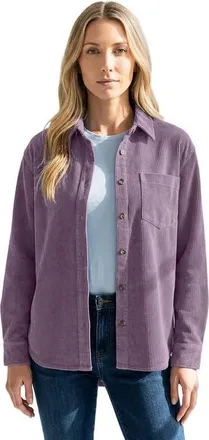 Roaman's Corduroy Button Front Shirt in Dusty Purple at Nordstrom, Size 16