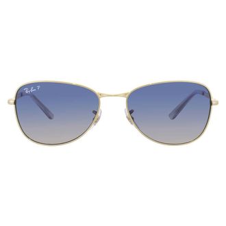 Ray-Ban Polarized Blue Gradient Pilot Unisex Sunglasses RB3733 001/78 56