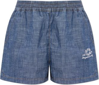 Off-white Chambray Denim Pyjama Shorts - Dames - Denim shorts - Blauw - W28 - Denim - Korte Broeken