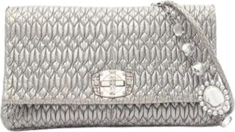 Miu Miu Borsa a spalla Matelass&eacute; Pre-owned - - Pre-owned - Donna - Grigio - ONE SIZE
