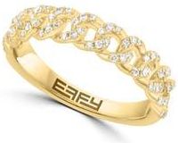 Effy 14K Gold Plated Sterling Silver Lab Grown Diamond Curb Link Band Ring at Nordstrom Rack, Size 7